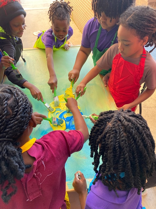 Kids at creating art