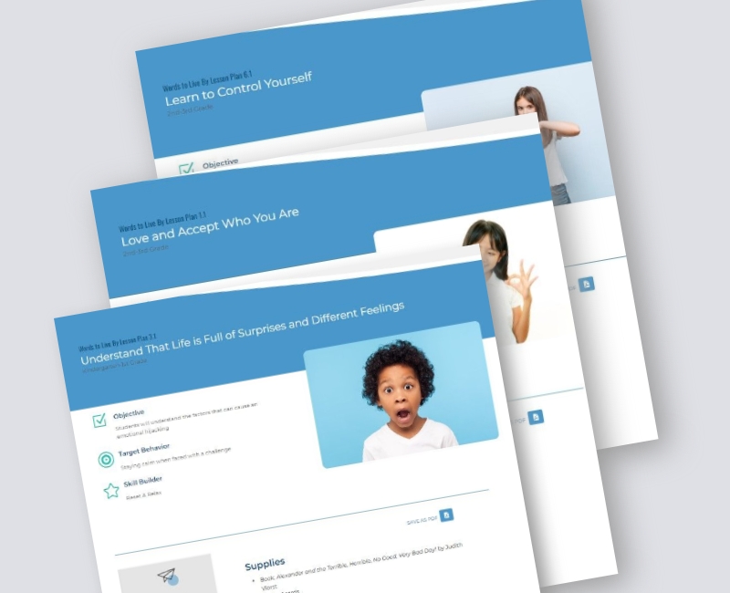 fanned out pages of Wings lesson plans