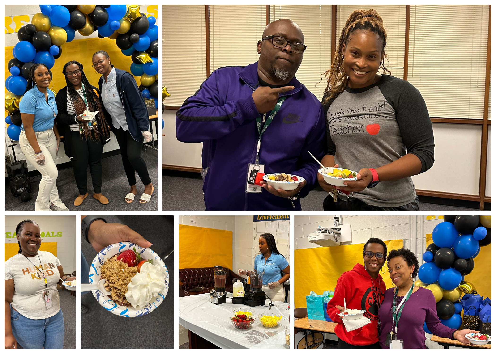 Teachers enjoying acai bowls at teach appreciation week