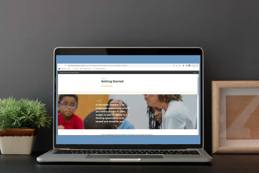 LMS screenshot on a laptop